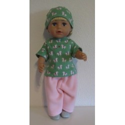 complete set roze met paard groen baby born 43cm