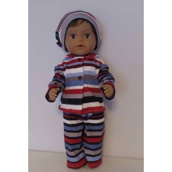pyjama blauw gestreept baby born 43cm