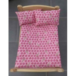 dekbed setje roze met bloemen en sleutels