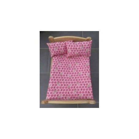 dekbed setje roze met bloemen en sleutels