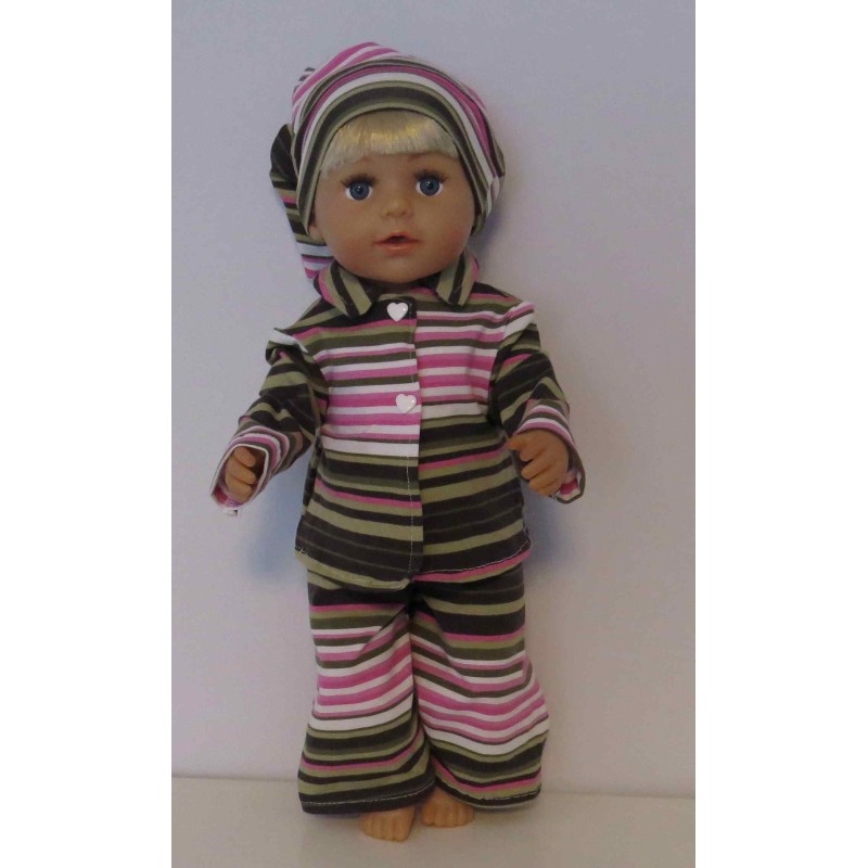 pyjama groen gestreept baby born 43cm