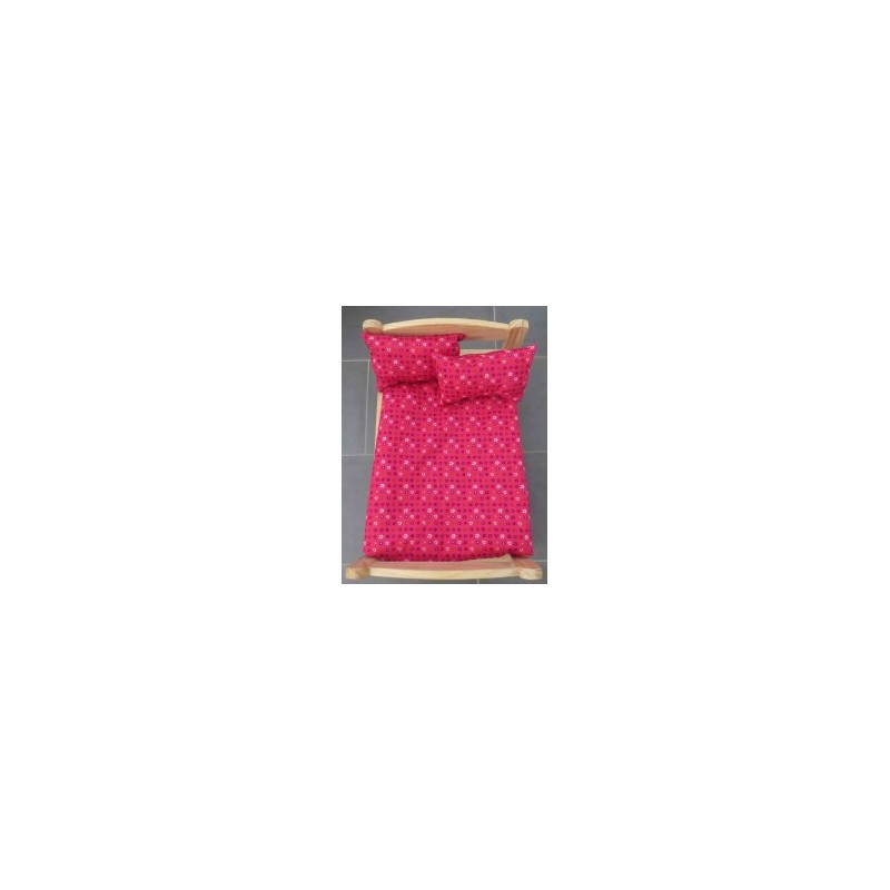 dekbed setje hard roze met kleine bloemetjes