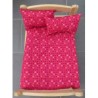 dekbed setje hard roze met kleine bloemetjes