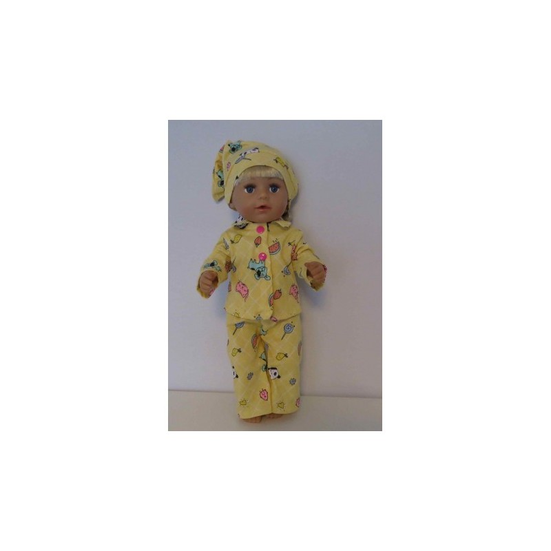 pyjama geel eenhoorn baby born 43cm