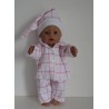 pyjama roze geruit baby born 43cm