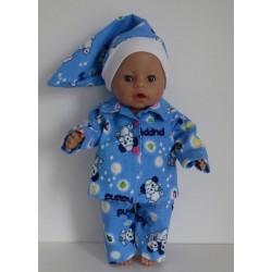 pyjama blauw puppy baby born 43cm