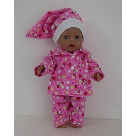 pyjama hello kitty  roze baby born 43cm