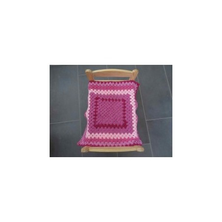gehaakte deken met roze