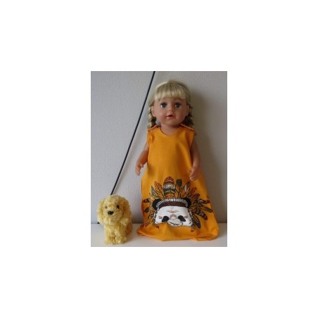 slaapzak oker geel panda baby born 43cm