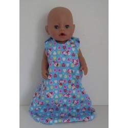 slaapzak blauw hello kitty hartjes baby born 43cm