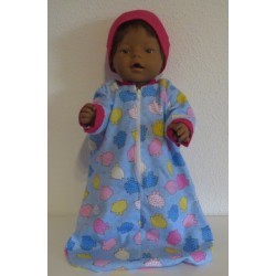 slaapzak blauw dieren baby born 43cm