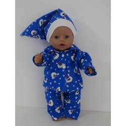pyjama blauw ganzen baby born 43cm