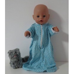 slaapzak mouwen blauw stippen baby born 43cm
