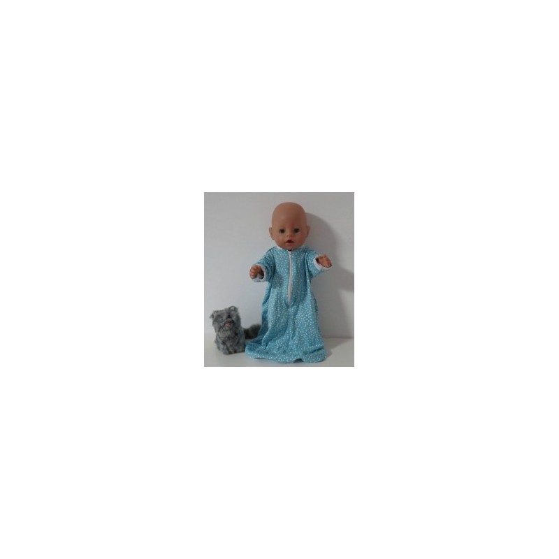 slaapzak mouwen blauw stippen baby born 43cm