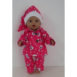 pyjama hard roze ganzen baby born 43cm