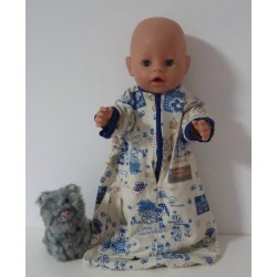 slaapzak mouwen beren met blauw baby born 43cm