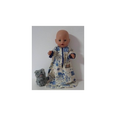 slaapzak mouwen beren met blauw baby born 43cm