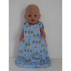 slaapzak blauw konijnen baby born 43cm