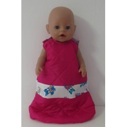 slaapzak gewatteerd hard roze met vossen baby born 43cm
