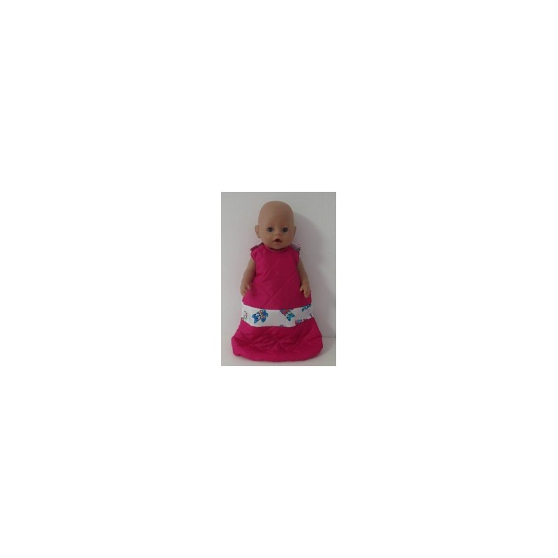 slaapzak gewatteerd hard roze met vossen baby born 43cm