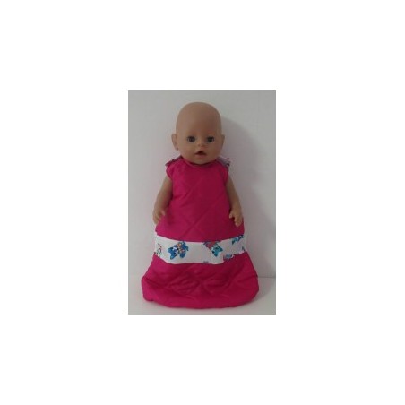 slaapzak gewatteerd hard roze met vossen baby born 43cm