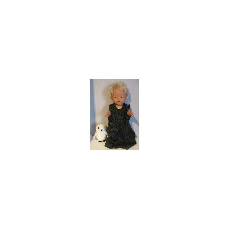 slaapzak donker blauw stippen groen baby born 43cm