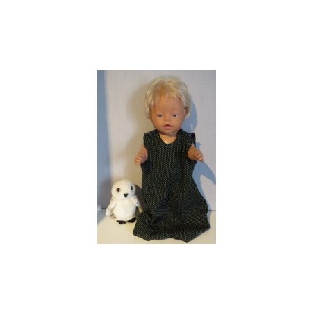 slaapzak donker blauw stippen groen baby born 43cm