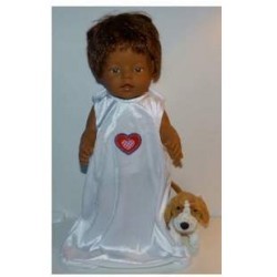 slaapzak wit met hartje baby born 43cm
