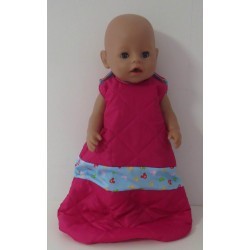 slaapzak gewatteerd hard roze met micky mouse  baby born 43cm