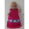 slaapzak gewatteerd hard roze met lila kat  baby born 43cm