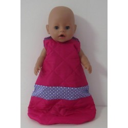 slaapzak gewatteerd hard roze met lila baby born 43cm