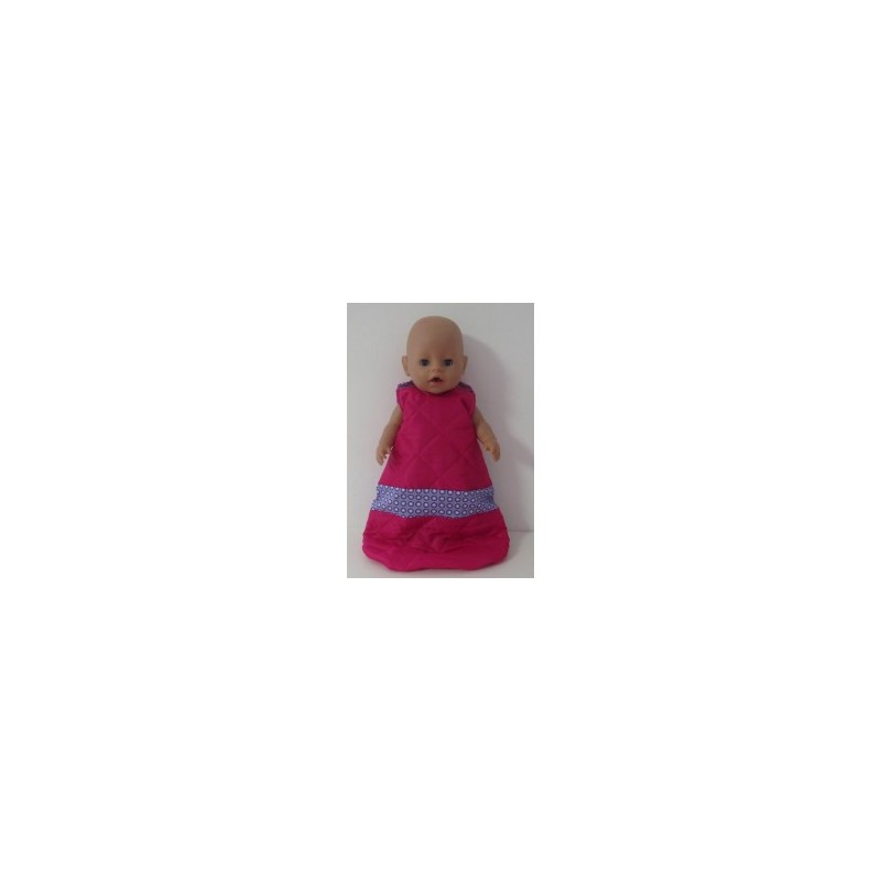 slaapzak gewatteerd hard roze met lila baby born 43cm
