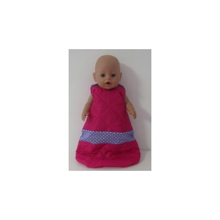 slaapzak gewatteerd hard roze met lila baby born 43cm