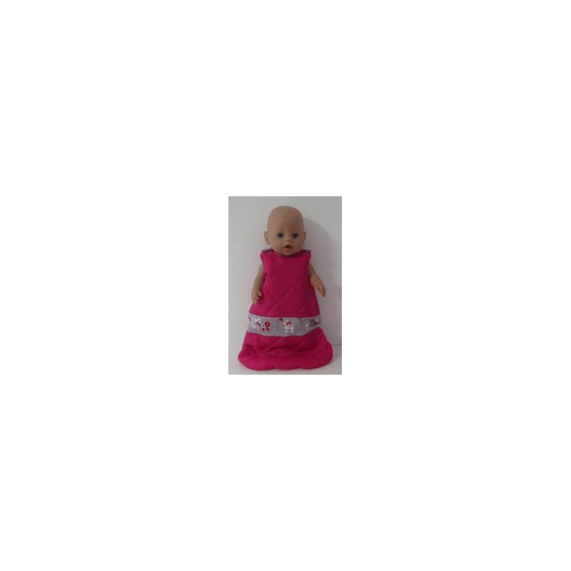 slaapzak gewatteerd hard roze met poedels baby born 43cm