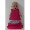 slaapzak gewatteerd hard roze met poedels baby born 43cm