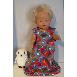slaapzak grijs met bloemen baby born 43cm