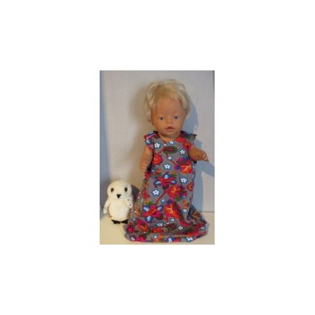 slaapzak grijs met bloemen baby born 43cm
