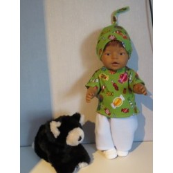 complete set blauw met snoepjes groen baby born 43cm