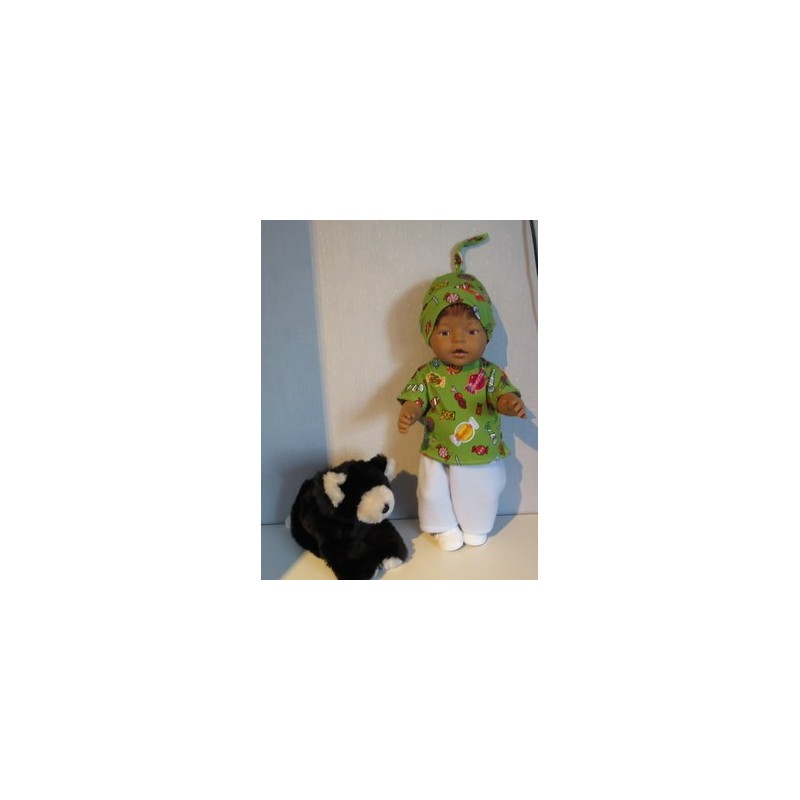 complete set blauw met snoepjes groen baby born 43cm