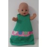 slaapzak gewatteerd groen met roze baby born 43cm