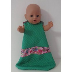 slaapzak gewatteerd groen met paddestoelen baby born 43cm