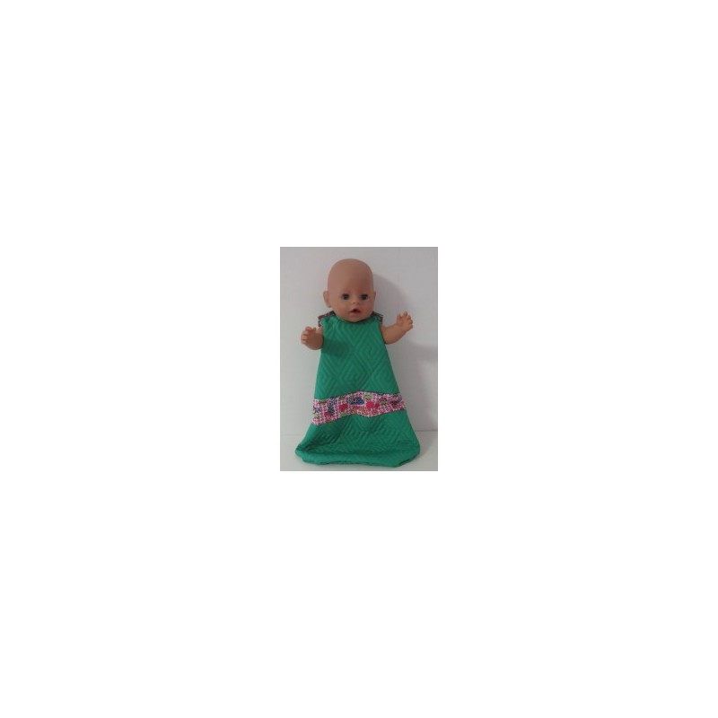 slaapzak gewatteerd groen met paddestoelen baby born 43cm