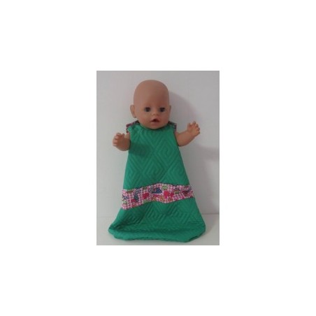 slaapzak gewatteerd groen met paddestoelen baby born 43cm