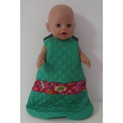 slaapzak gewatteerd groen met snoepjes rood baby born 43cm