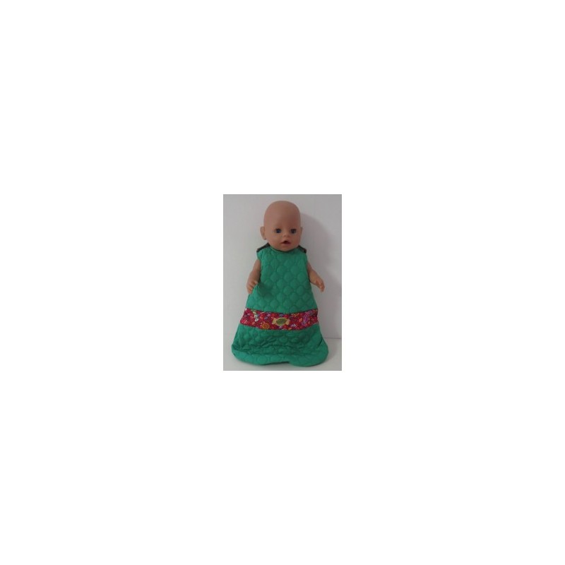slaapzak gewatteerd groen met snoepjes rood baby born 43cm