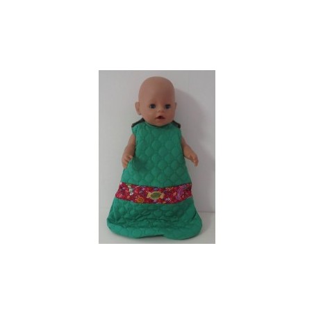 slaapzak gewatteerd groen met snoepjes rood baby born 43cm
