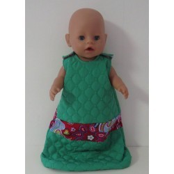 slaapzak gewatteerd groen met gekleurd baby born 43cm