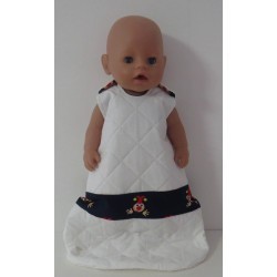 slaapzak gewatteerd wit met blauw joki baby born 43cm