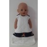slaapzak gewatteerd wit met blauw joki baby born 43cm