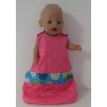 slaapzak gewatteerd roze met blauw baby born 43cm